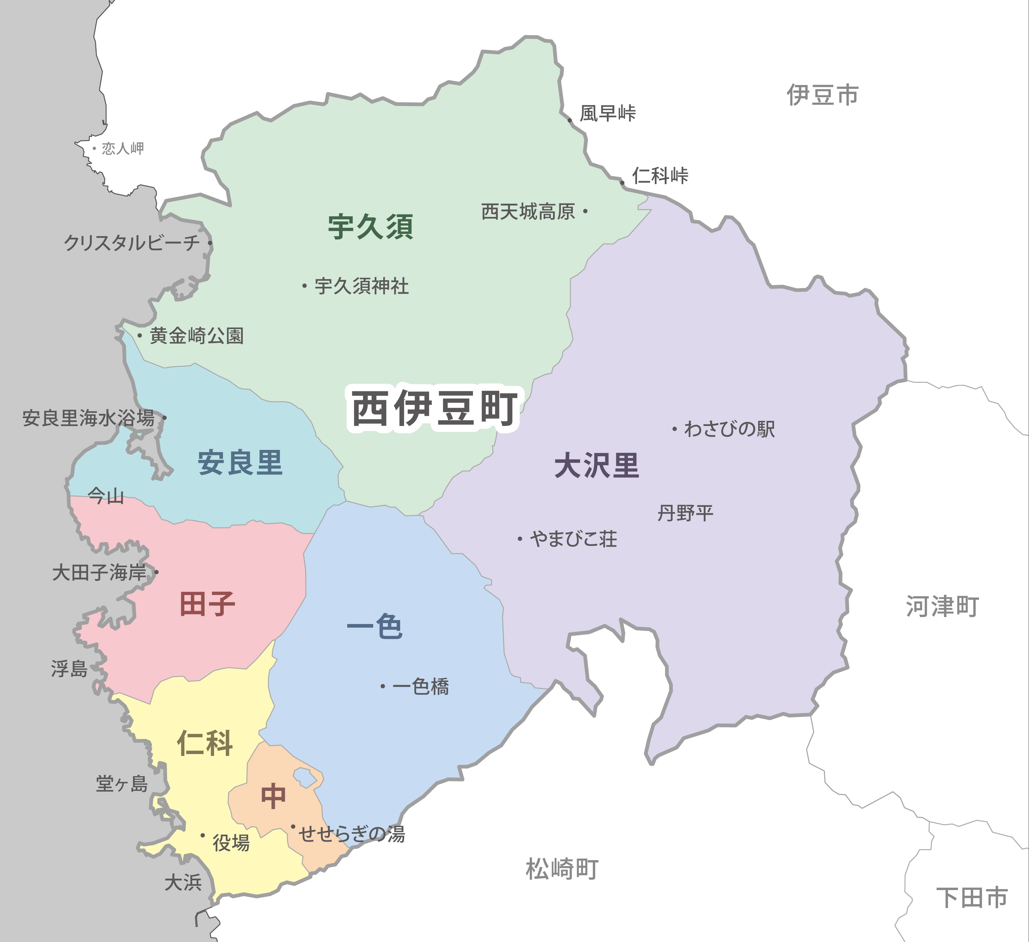 西伊豆町の地図